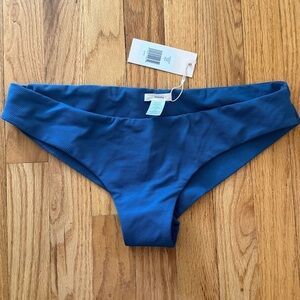 Eberjey sz L Textured Blue Pique Brugi Bikini Bottom NWT with hygienic liner